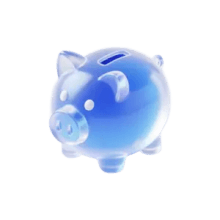 Полупрозрачная синяя копилка